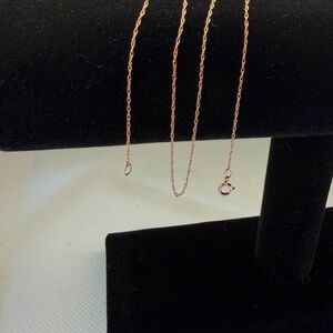 14K - 18” Elegant Pure Rose Gold Chain Necklace
